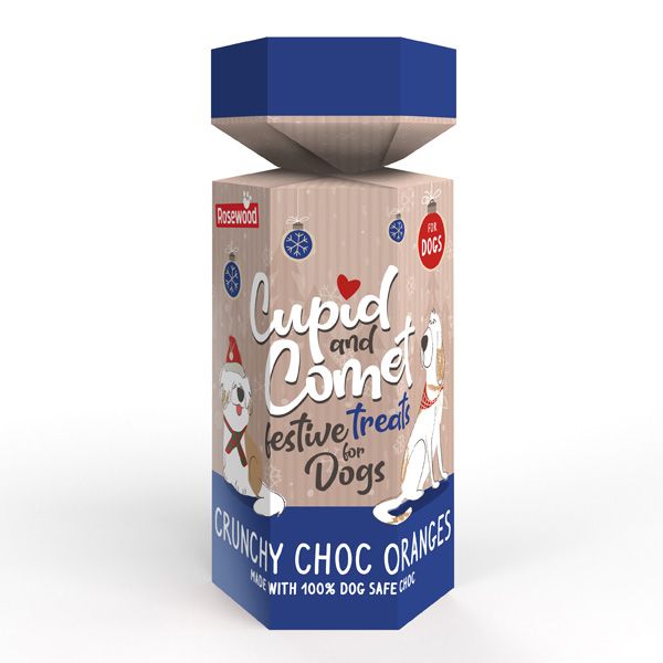 Rosewood Cupid & Comet Chocolate Orange Dog Treats - 100g
