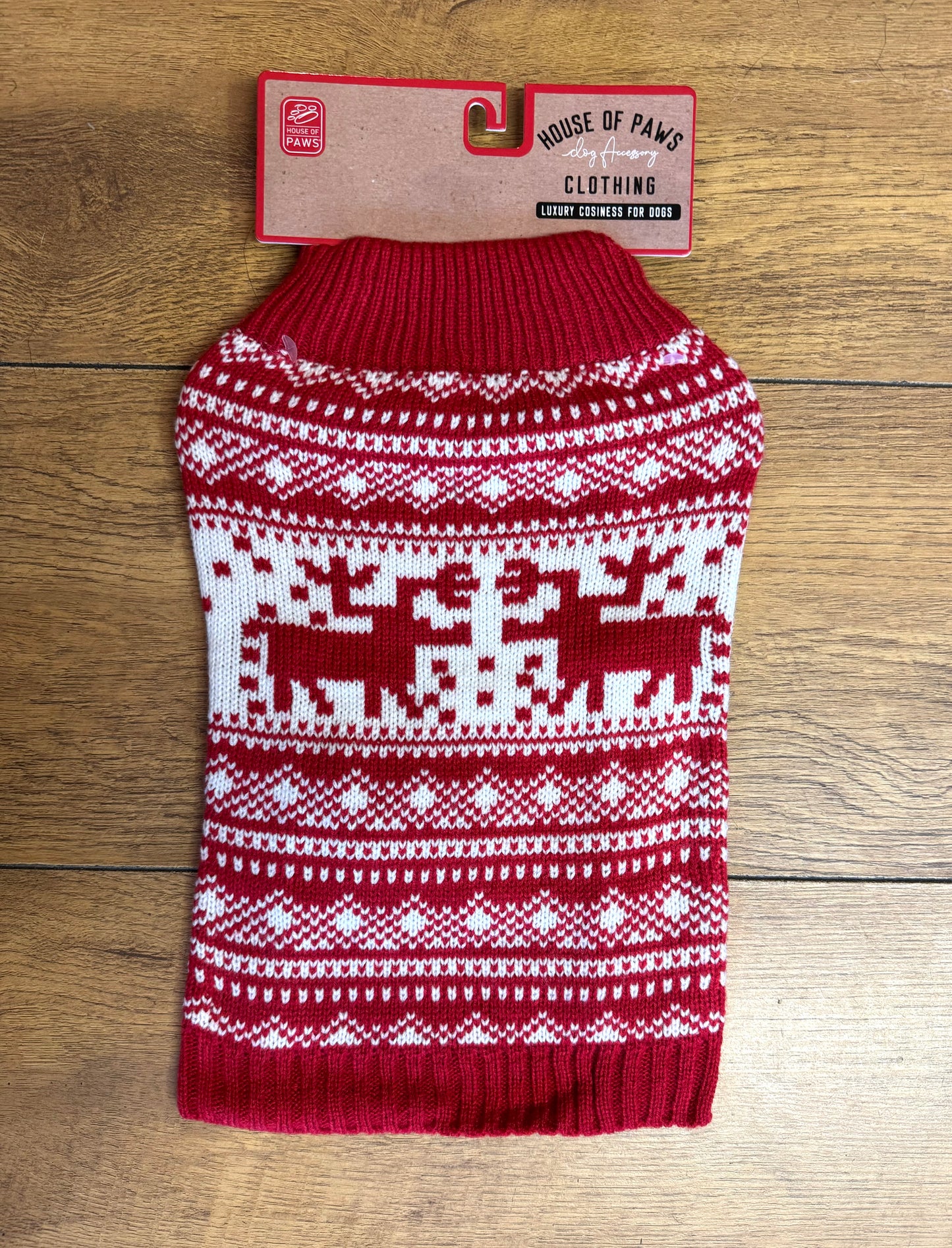 House of Paws Reindeer Fairisle Polo Jumper