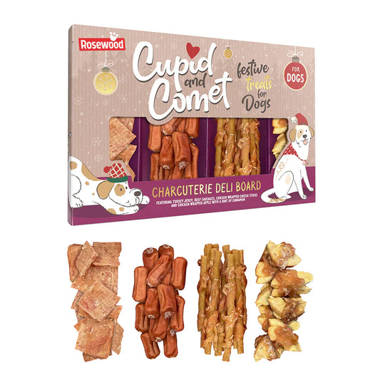 Cupid and Comet Charcuterie Deli Board, Dog Treat Gift