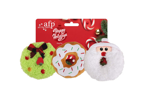 All for Paws Ho Ho Ho 3 Pack Donut Toys