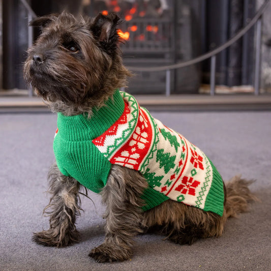 House of Paws Christmas Polo Neck Knitted Dog Jumper