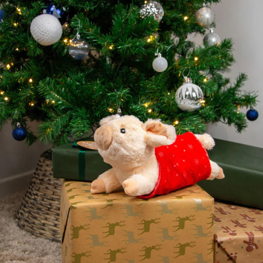 ANCOL Christmas Paloma Pig in Blanket Dog Toy