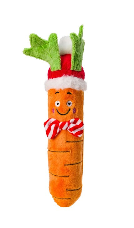 Christmas carrot large squeaker dog toy