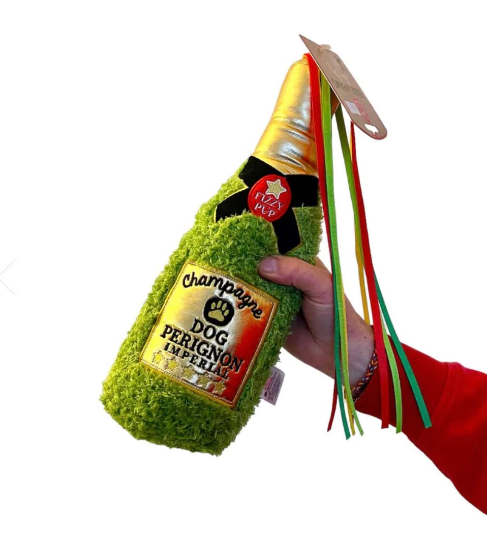 Champagne Bottle Party Christmas Dog Toy