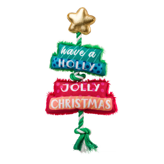 House of Paws Merry & Bright Tree - Plush Tug Toy for Dogs