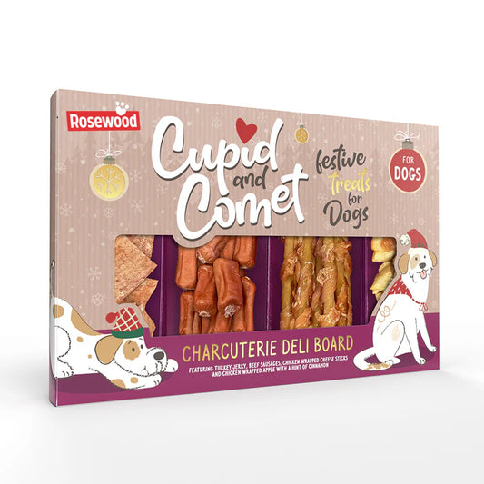 Cupid and Comet Charcuterie Deli Board, Dog Treat Gift